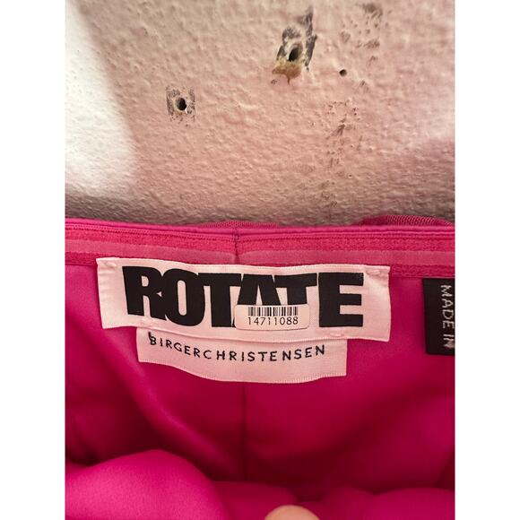 ROTATE Birger Christensen Pink Satin Strapless Side Zipper Mini Dress size US 4 - Picture 14 of 16